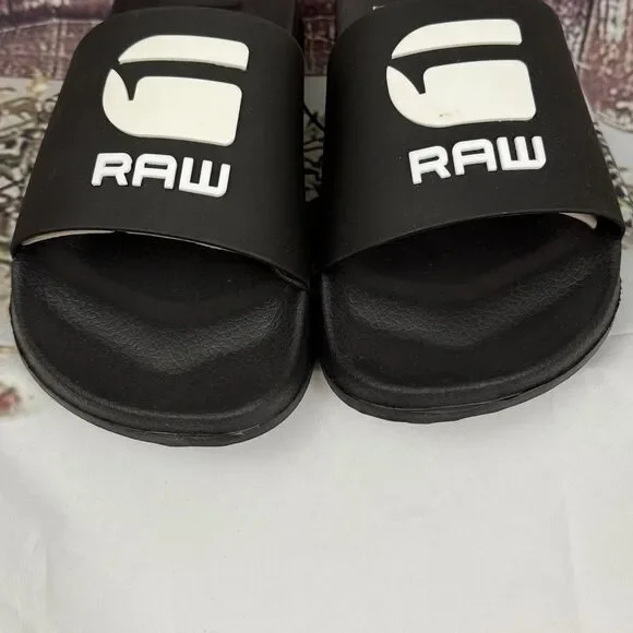 Comfy classic G-Star Raw womens Cart-III Slides Sandals Black/White lightweight - Picture 5 of 12